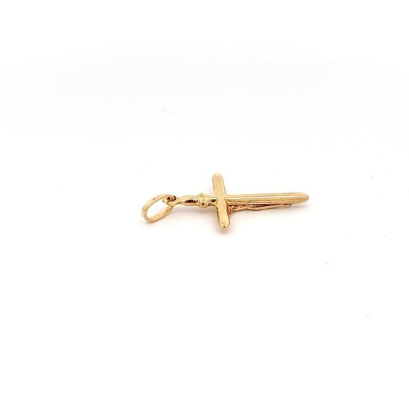 18K Yellow Gold Pendant Cross Jesus Christ 1.20 grams - Picture 10 of 13